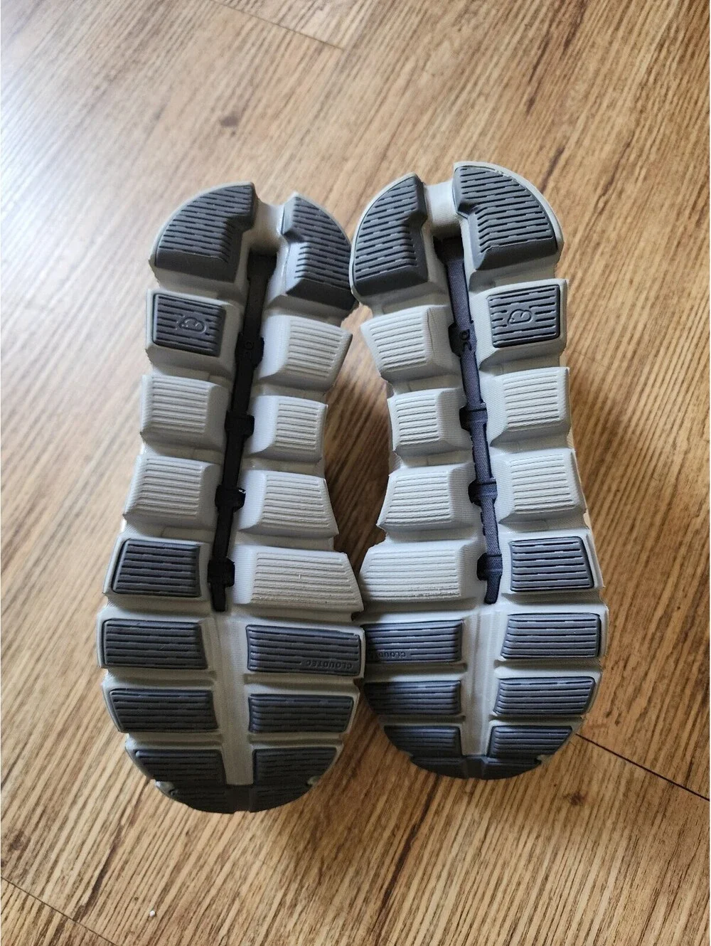 Size 6.5 Cloud Running Shoes Lightweight, Breathable, Beige with Gray Sole